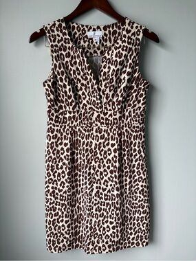 Jude Connally dress Jude cloth brown-and-cream leopard animal print sz small